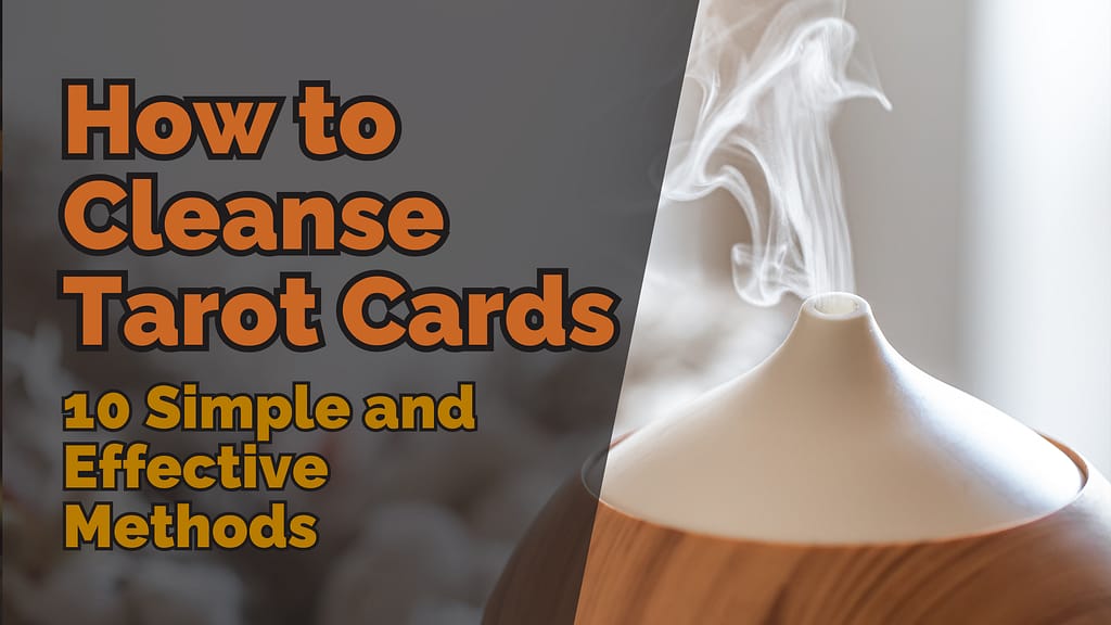 How to cleanse tarot cards: A diffuser releasing cleansing smoke, symbolizing one of the 10 simple and effective methods for resetting your deck&rsquo;s energy.