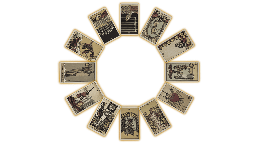 Twelve Tarot Cards in a Circle Tarot Spread