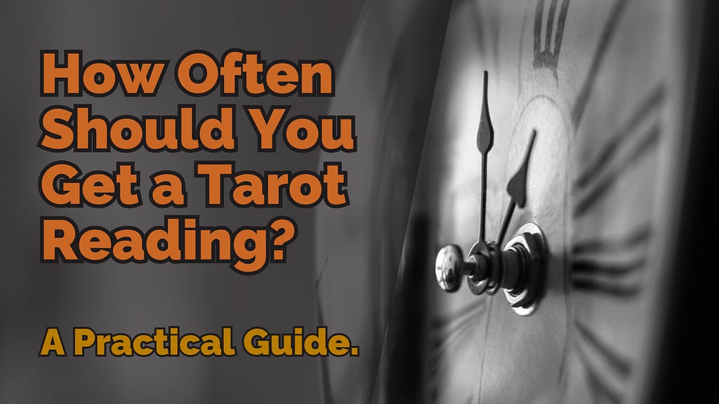 A distorted clock featuring the words 'How Often Should You Get a Tarot Reading? A Practical Guide.'