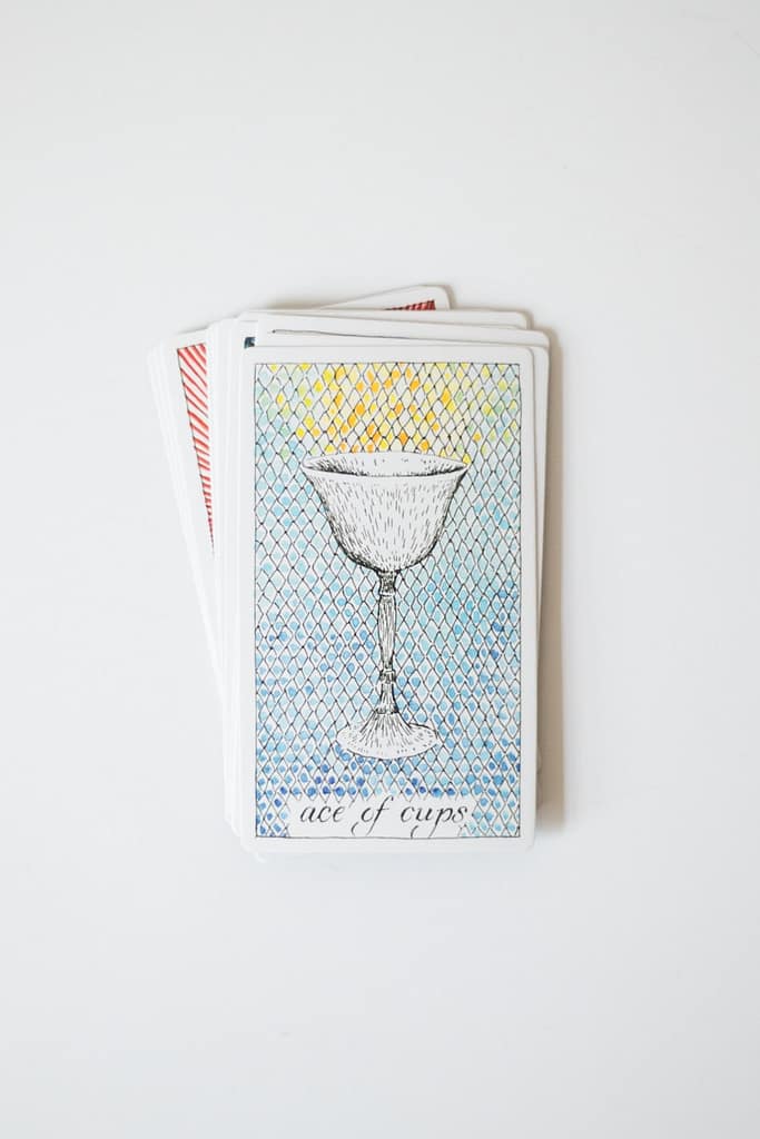 A card with a picture of a glass on it