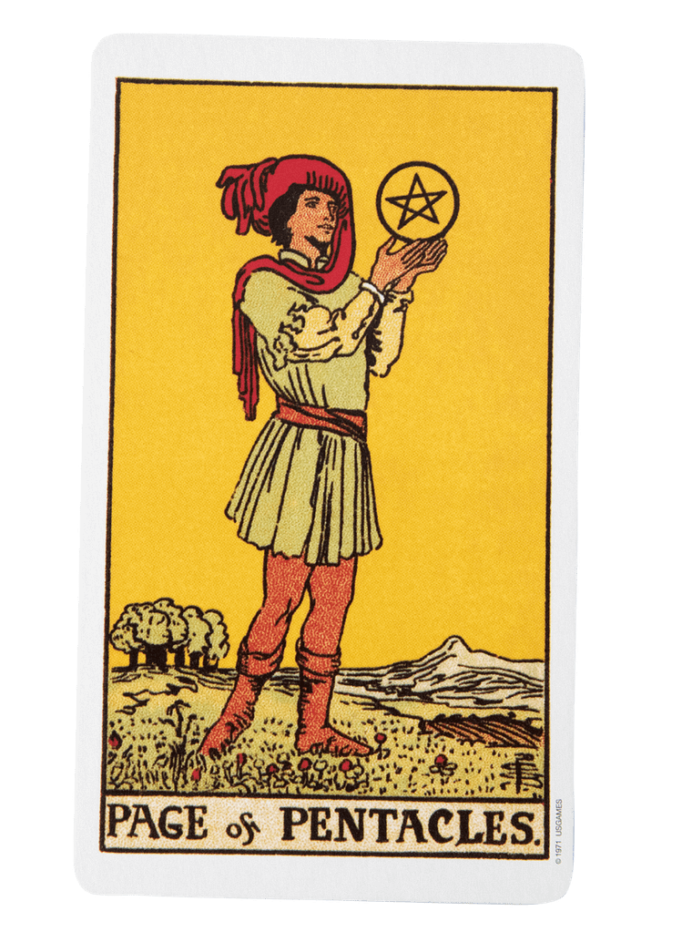 Page of Pentacles, one of the Court Tarot Cards