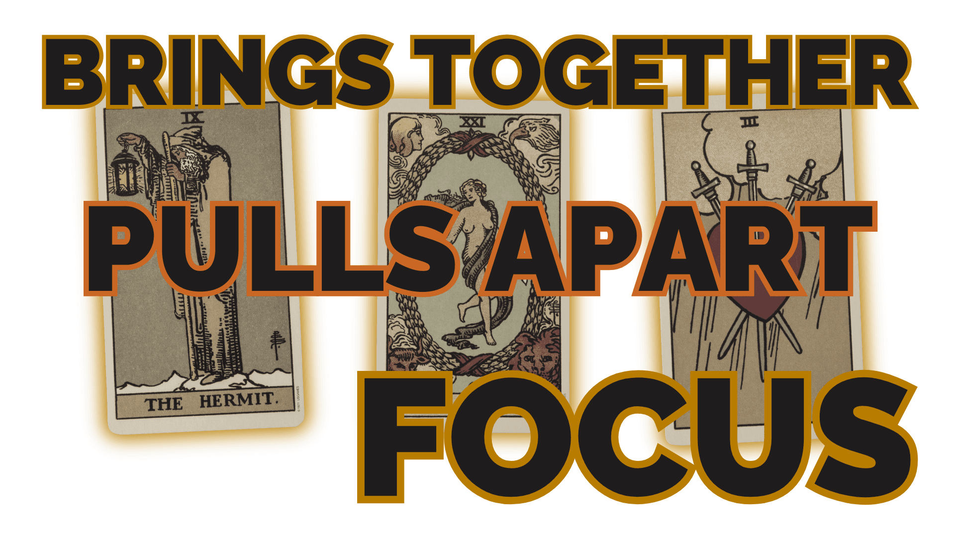 Brings together pulls apart focus