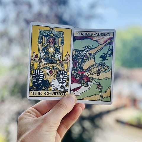 The chariot and the knight of swords in reverse - practising patient perseverance and how to slow the fuck down.