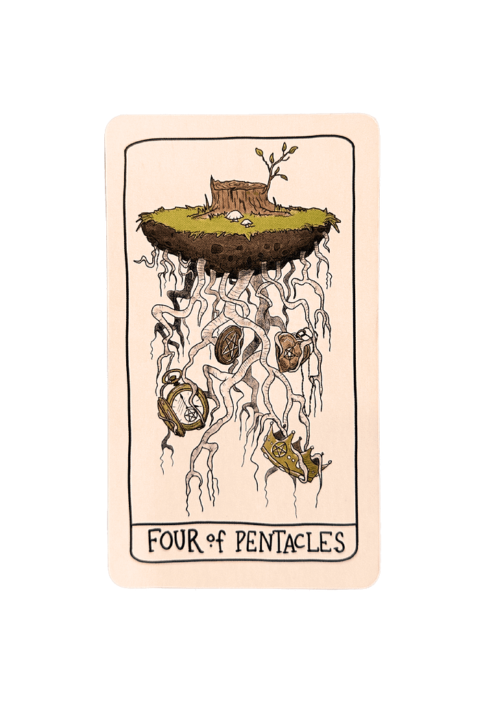Four of pentacles tarot card (fifth spirit tarot)