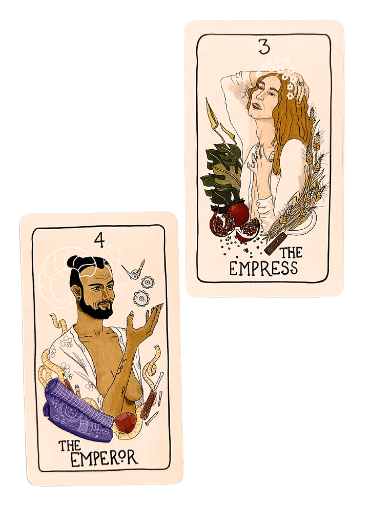 The emperor and the empress tarot cards (fifth spirit tarot)