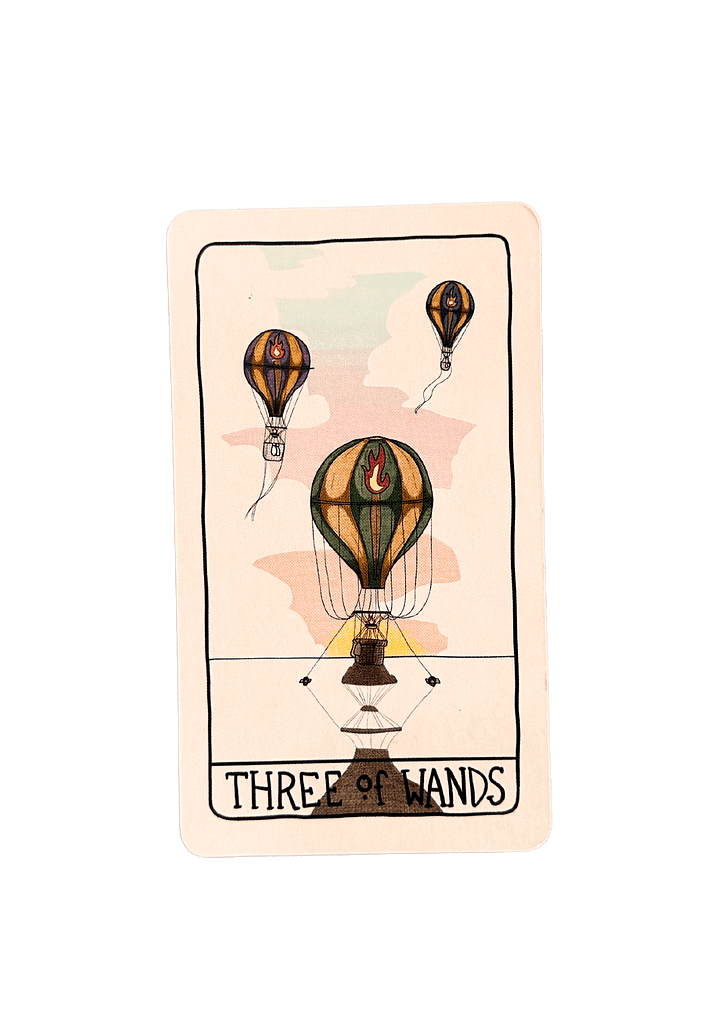 Three of wands tarot card (fifth spirit tarot)